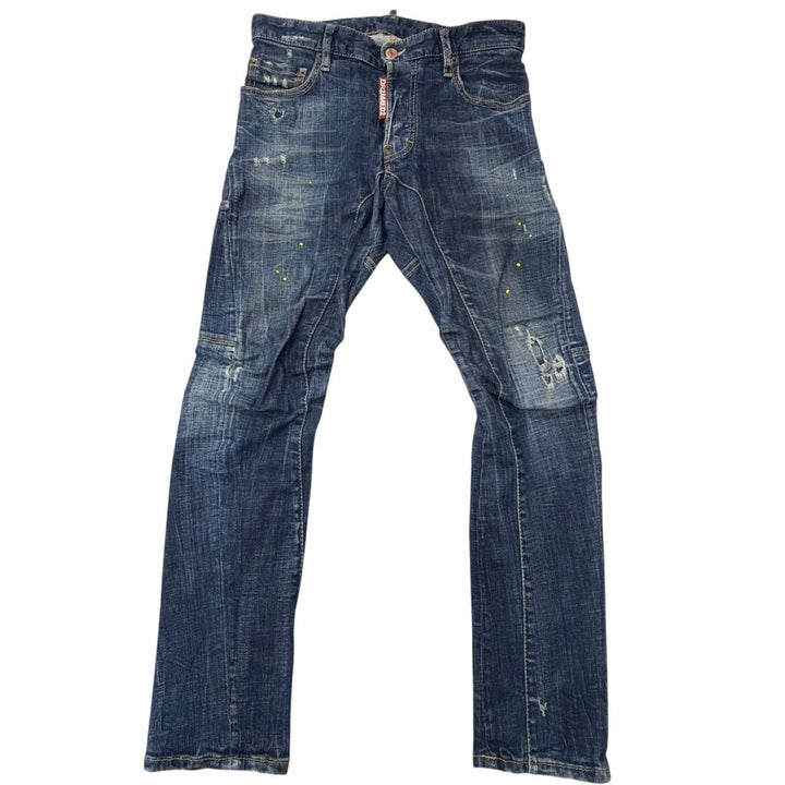 【ドンドン見直し】美品□DSQUARED2 ディースクエアード 20SS S71LB0725 ダメージ加工 ジーンズ デニムパンツ ブルー 42 伊製 正規品