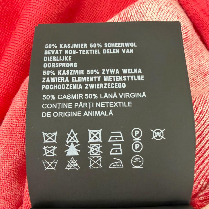 極美品□PRADA プラダ 22SS UMB352 カシミヤ バージンウール ロゴ刺繍 薄手 半袖 ニットポロシャツ レッド 46 イタリア製 正規品 メンズ