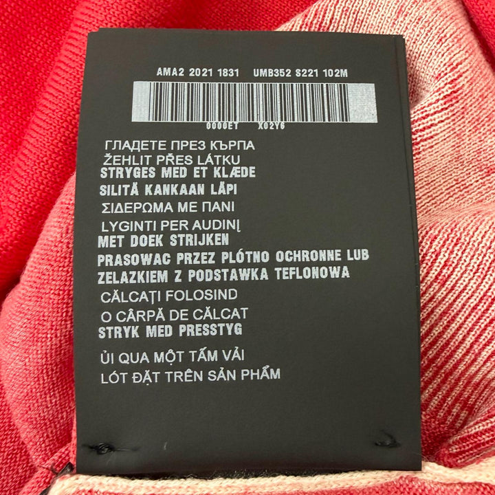 極美品□PRADA プラダ 22SS UMB352 カシミヤ バージンウール ロゴ刺繍 薄手 半袖 ニットポロシャツ レッド 46 イタリア製 正規品 メンズ
