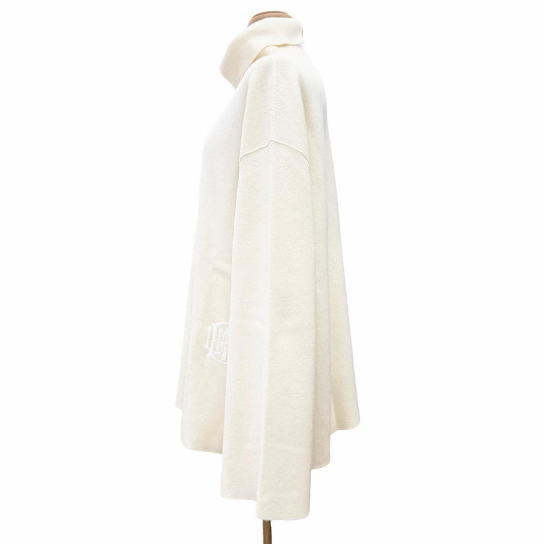 極美品△BLAMINK ブラミンク 7913-230-0247 ウール カシミヤ 12G ハイネック ロングスリーブ プルオーバー ニット アイボリー 36 正規品