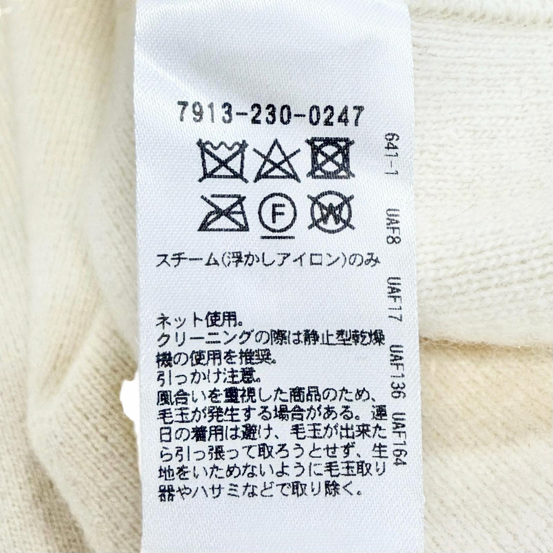 極美品△BLAMINK ブラミンク 7913-230-0247 ウール カシミヤ 12G ハイネック ロングスリーブ プルオーバー ニット アイボリー 36 正規品