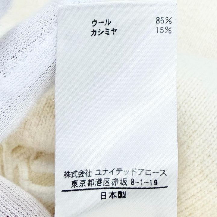 極美品△BLAMINK ブラミンク 7913-230-0247 ウール カシミヤ 12G ハイネック ロングスリーブ プルオーバー ニット アイボリー 36 正規品