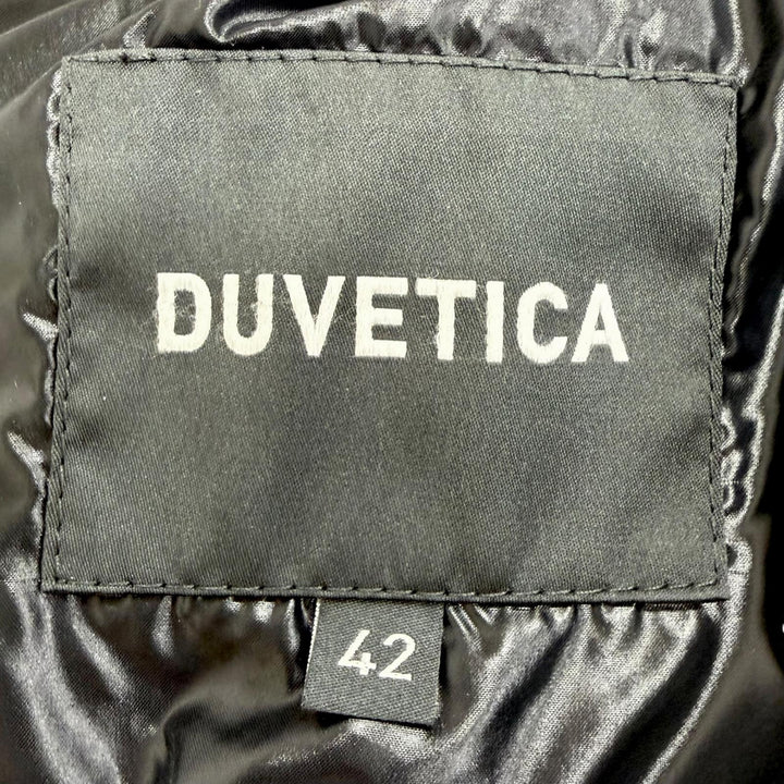 極美品△DUVETICA デュベティカ D8111140N00 ACE アチェ フード付き ダウンコート ミドル丈 ブラック 42 正規品 レディース オススメ◎