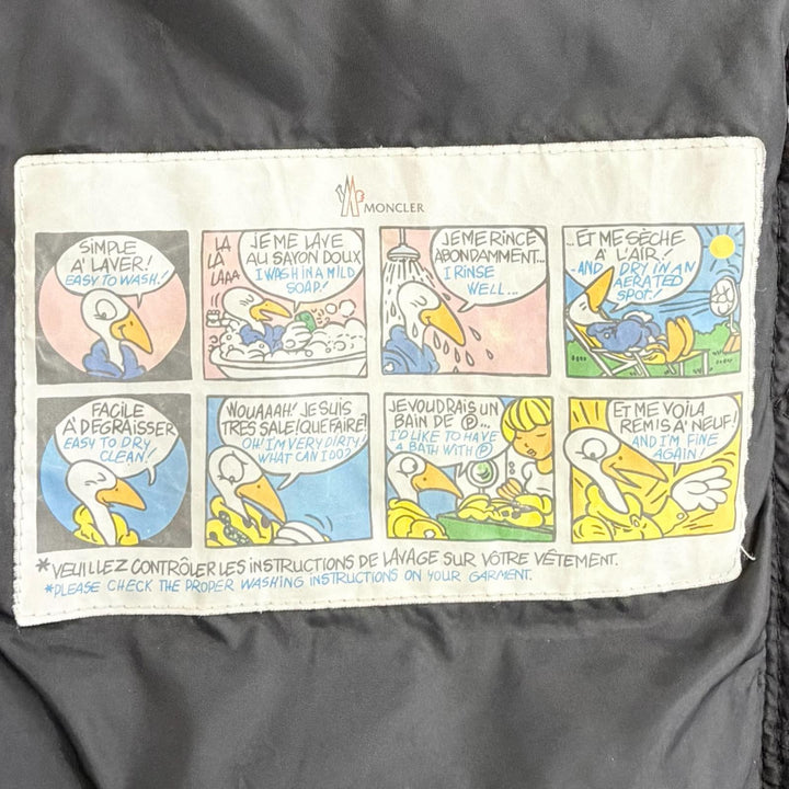 美品△MONCLER モンクレール TETRA テトラ ロゴワッペン フード付き レザー切替 ダウンジャケット ブラック 1 正規品 レディース