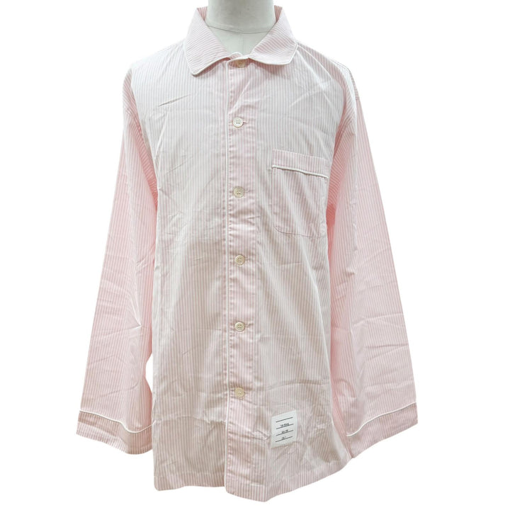 美品▼THOM BROWNE トムブラウン MPJ001A-08068680 コットン100% ストライプ柄 パジャマ セットアップ ピンク 4 正規品 メンズ 保存袋付