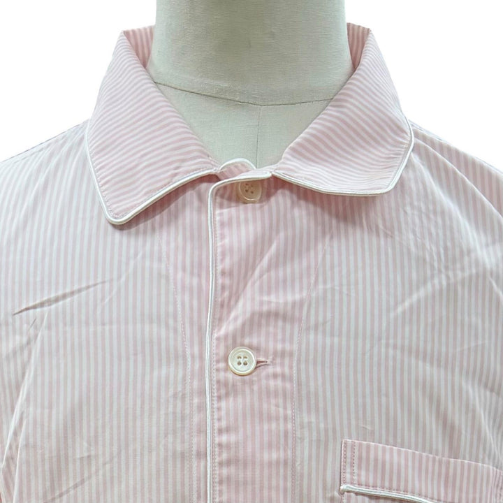 美品▼THOM BROWNE トムブラウン MPJ001A-08068680 コットン100% ストライプ柄 パジャマ セットアップ ピンク 4 正規品 メンズ 保存袋付