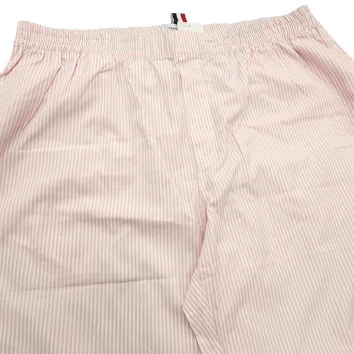 美品▼THOM BROWNE トムブラウン MPJ001A-08068680 コットン100% ストライプ柄 パジャマ セットアップ ピンク 4 正規品 メンズ 保存袋付