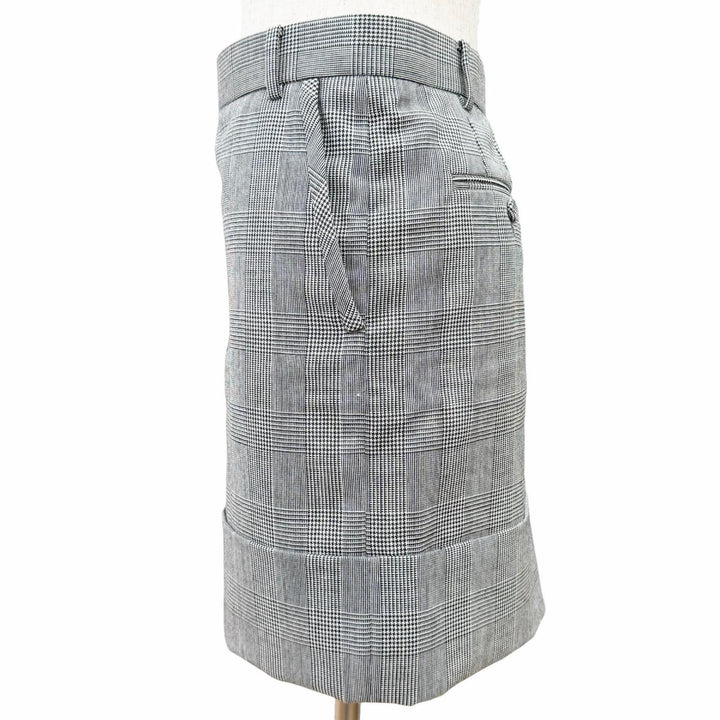 未使用品△THOM BROWNE トムブラウン MGC120B-05610 ウール100％ グレンチェック柄 ミニスカート グレー 1 日本製 正規品 レディース