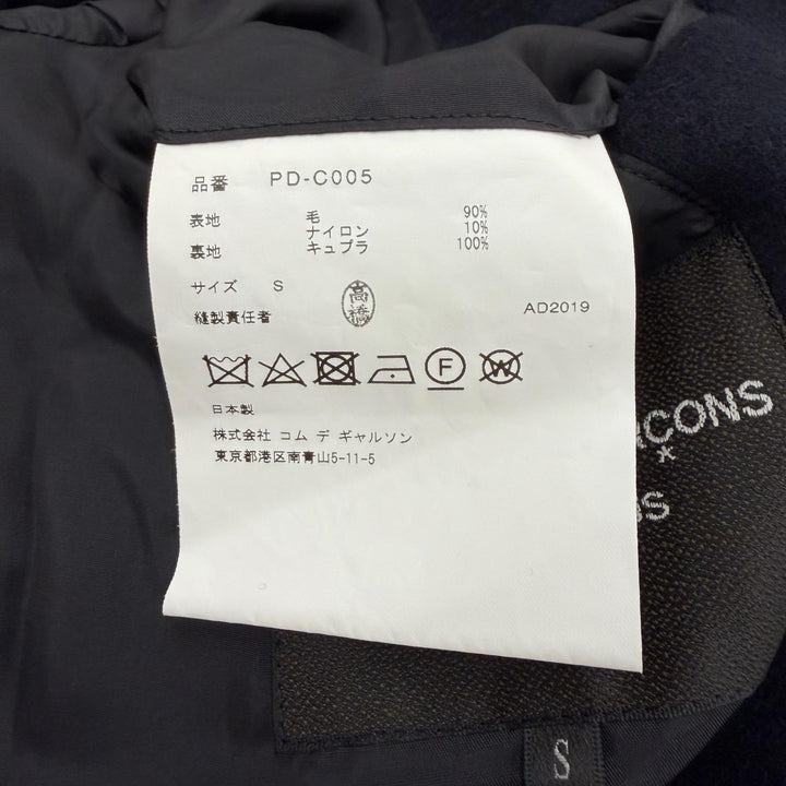 美品▼COMME des GARCONS HOMME PLUS コムデギャルソンオムプリュス PD-C005 ウール90% ダブルブレスト コート ブラック S 正規品 メンズ