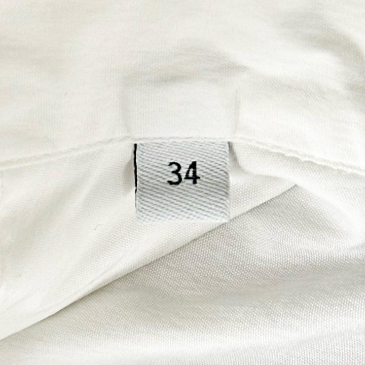 美品▲LOEWE ロエベ D216981UNI コットン フライフロント ドレスシャツ 長袖シャツ ホワイト 34 イタリア製 正規品 レディース