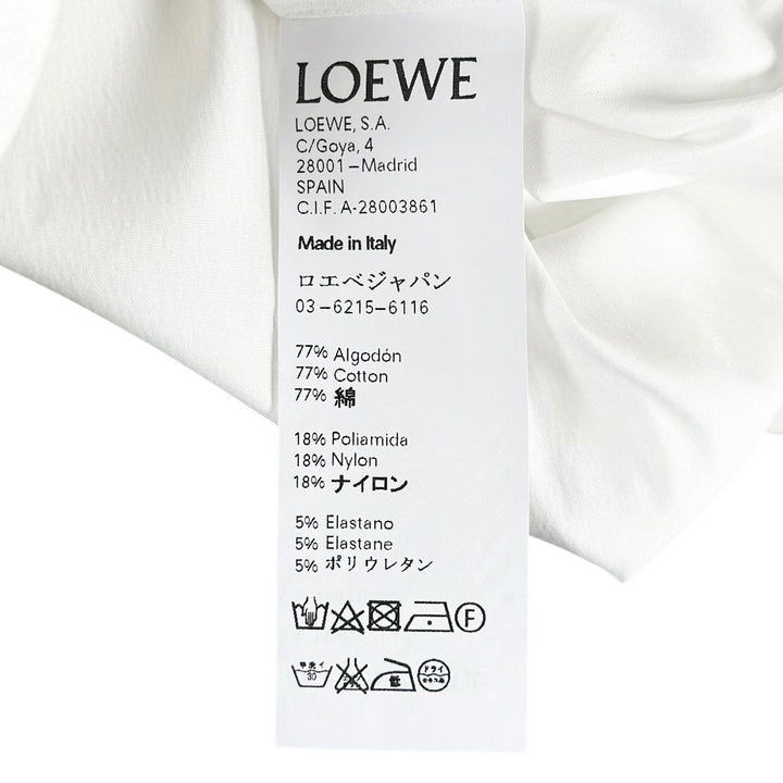 美品▲LOEWE ロエベ D216981UNI コットン フライフロント ドレスシャツ 長袖シャツ ホワイト 34 イタリア製 正規品 レディース