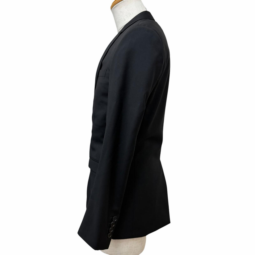 美品□Dior HOMME ディオールオム 003C207A0559 ナローラペル シングル テーラードジャケット ブラック 44 イタリア製 正規品 メンズ　