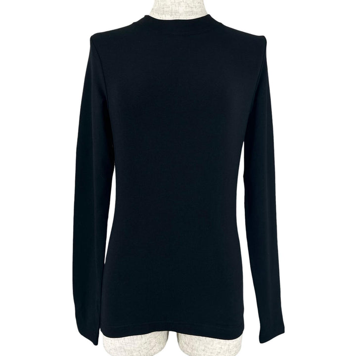 未使用品▲BALENCIAGA バレンシアガ 24SS 773285 コットン モックネック 長袖Ｔシャツ ブラック S ポルトガル製 正規品 レディース