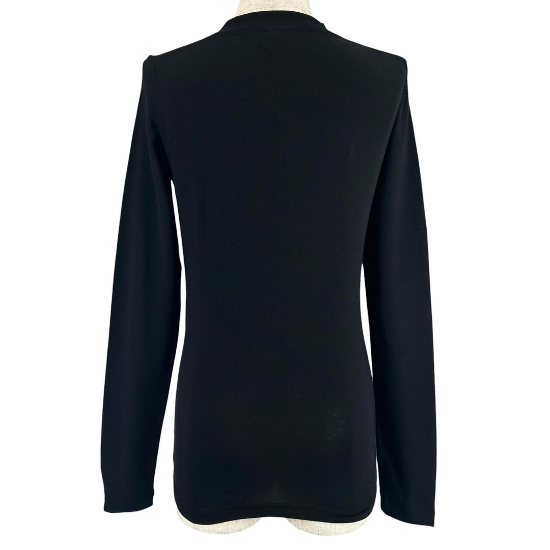 未使用品▲BALENCIAGA バレンシアガ 24SS 773285 コットン モックネック 長袖Ｔシャツ ブラック S ポルトガル製 正規品 レディース