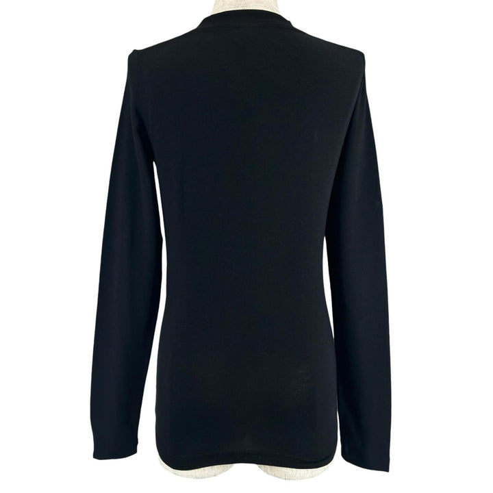 未使用品▲BALENCIAGA バレンシアガ 24SS 773285 コットン モックネック 長袖Ｔシャツ ブラック S ポルトガル製 正規品 レディース