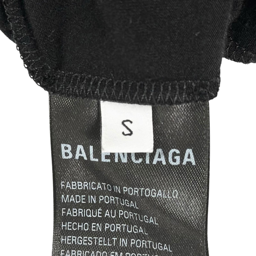 未使用品▲BALENCIAGA バレンシアガ 24SS 773285 コットン モックネック 長袖Ｔシャツ ブラック S ポルトガル製 正規品 レディース