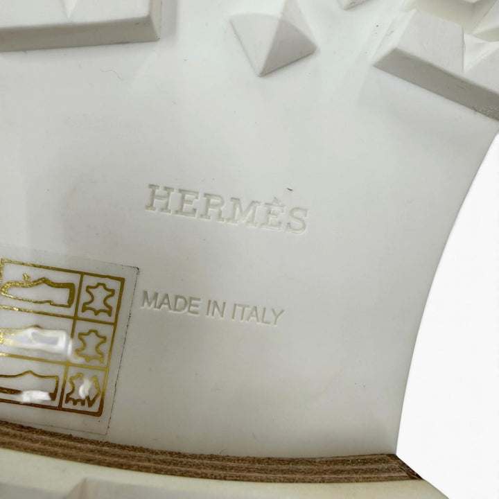 未使用品☆HERMES エルメス BR241141Z アイビー モカシン レザー ローファー ホワイト 36.5 イタリア製 レディース 箱・保存袋付き