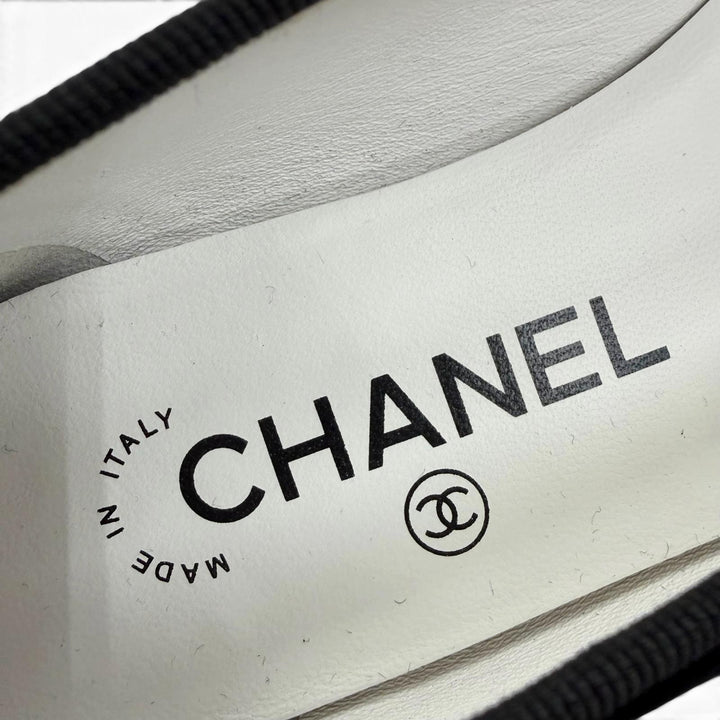 極美品☆CHANEL シャネル 22B G02819 バレリーナ メティエダール・コレクション ココマーク ベロア バレエシューズ ブラック 35 伊製