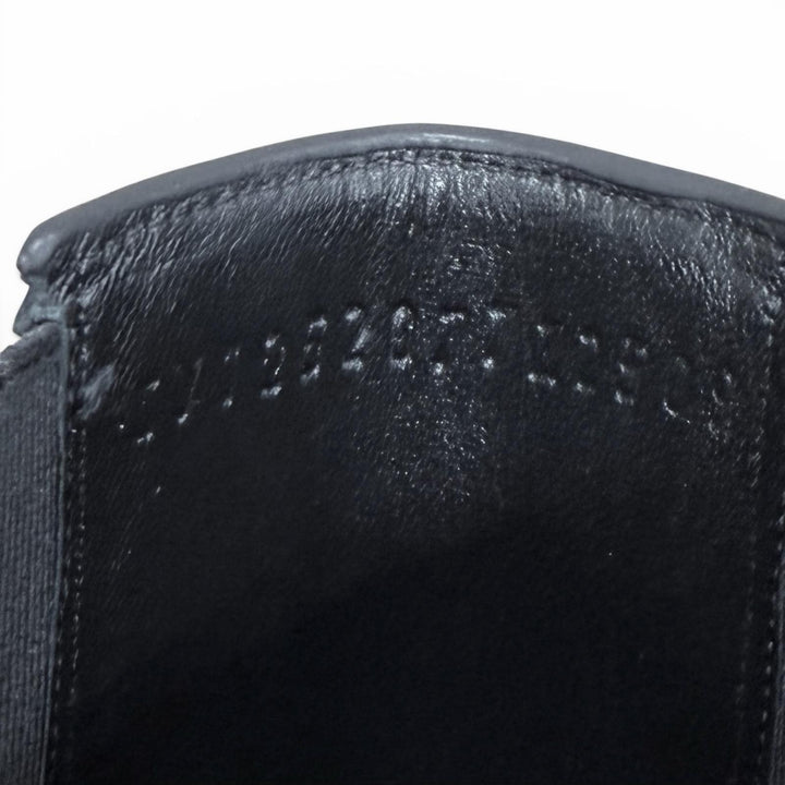 未使用品★HERMES エルメス リンゼイ 70 ストレートチップ サイドゴア チャンキーヒール レザー ショートブーツ ブラック 36 箱・袋付