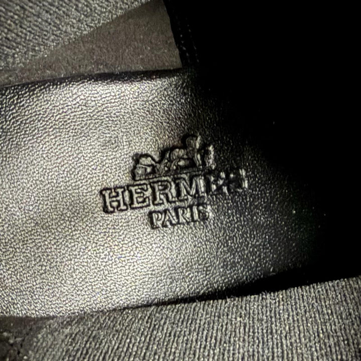 未使用品★HERMES エルメス リンゼイ 70 ストレートチップ サイドゴア チャンキーヒール レザー ショートブーツ ブラック 36 箱・袋付