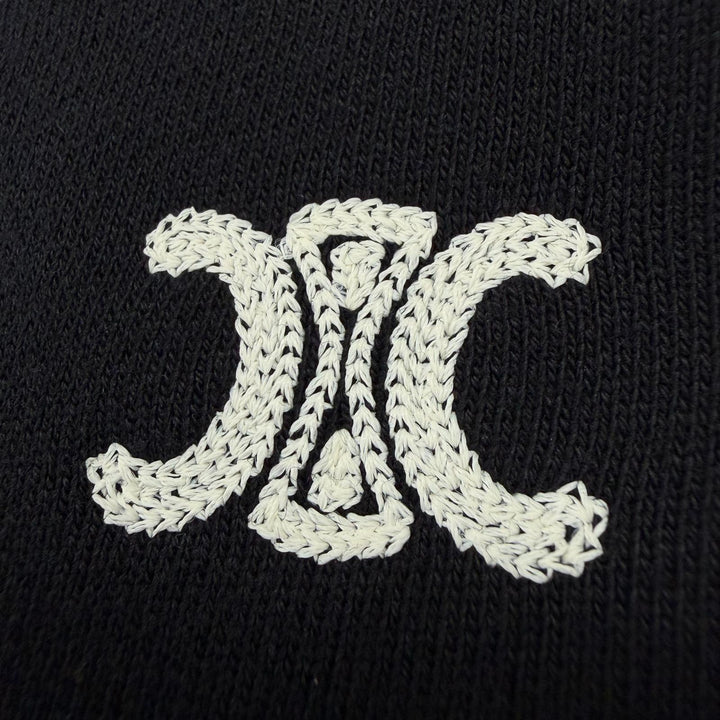 極美品▼CELINE セリーヌ 25SS RP04G0N60.38AW カシミヤ混 トリオンフ刺繍 スウェットパンツ ジョギングパンツ パンツ ブラック L 正規品