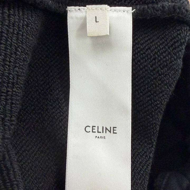 極美品▼CELINE セリーヌ 25SS RP04G0N60.38AW カシミヤ混 トリオンフ刺繍 スウェットパンツ ジョギングパンツ パンツ ブラック L 正規品