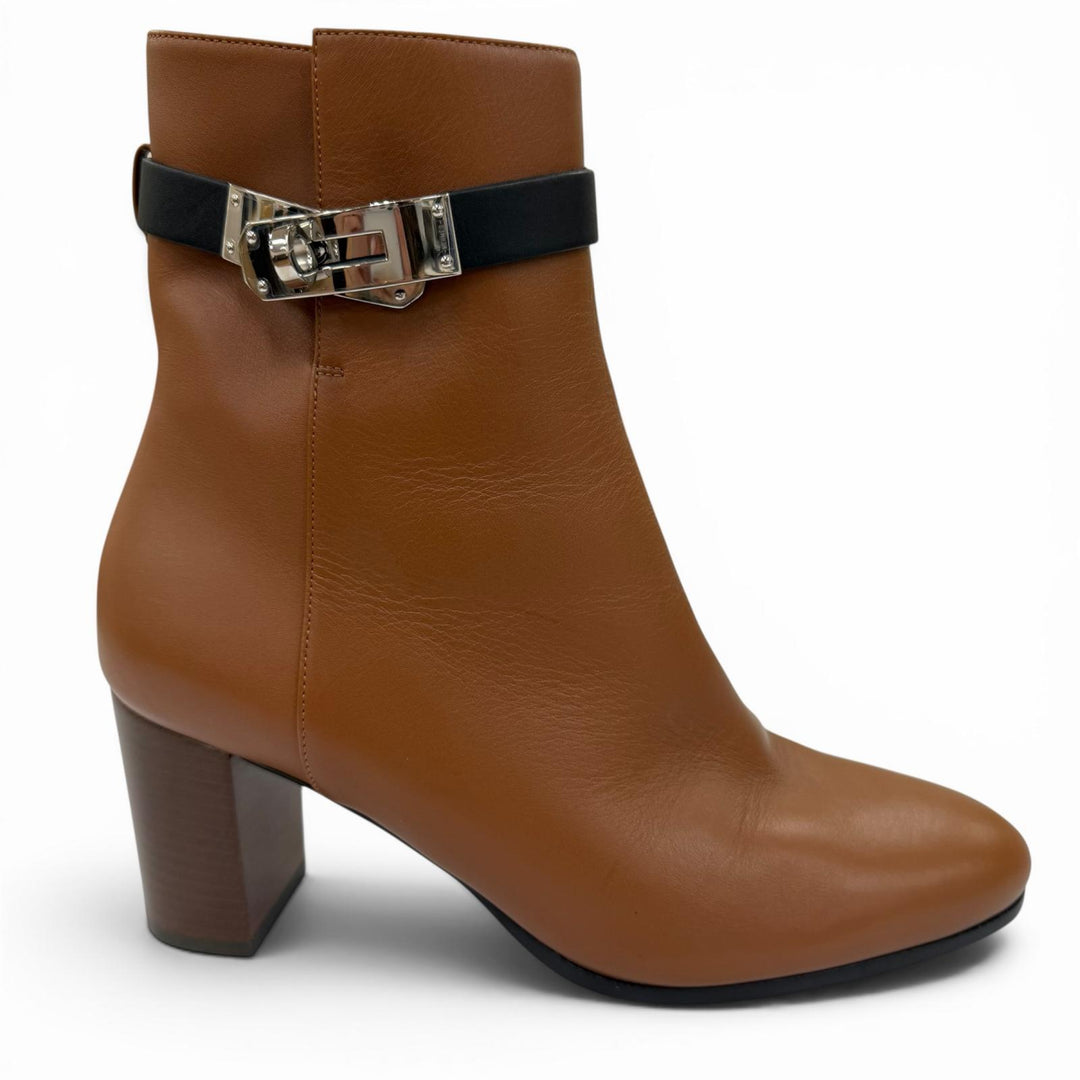 極美品☆HERMES エルメス 182102Z サンジェルマン シルバー金具 レザー ショートケリーブーツ ブラウン 37 イタリア製 レディース