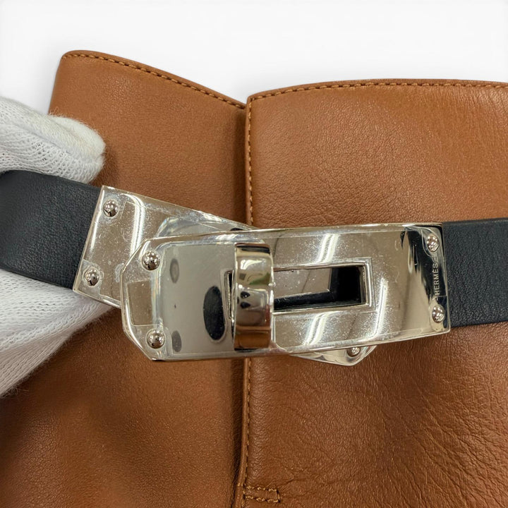 極美品☆HERMES エルメス 182102Z サンジェルマン シルバー金具 レザー ショートケリーブーツ ブラウン 37 イタリア製 レディース