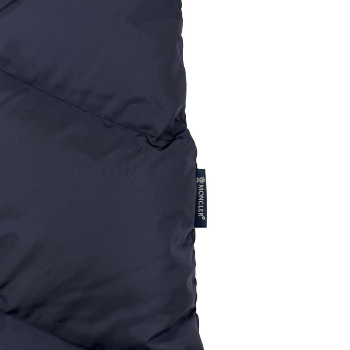 美品☆MONCLER モンクレール D20934934520 HIRONDELLE フォックスファー付 ZIP UP ダウンコート ネイビー 0 正規品 レディース