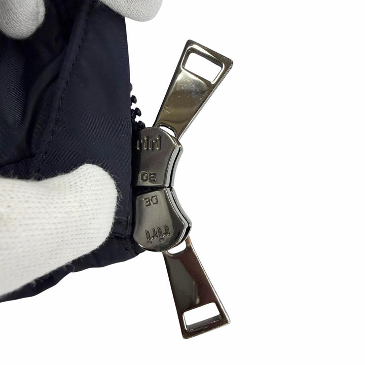 美品☆MONCLER モンクレール D20934934520 HIRONDELLE フォックスファー付 ZIP UP ダウンコート ネイビー 0 正規品 レディース
