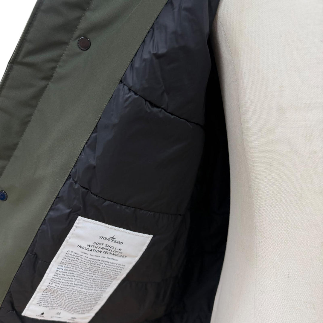 未使用品▼STONE ISLAND ストーンアイランド 731541727 ワッペン付き WZIPUP 中綿入り コート カーキ S 正規品 ガーメント・ハンガー付き