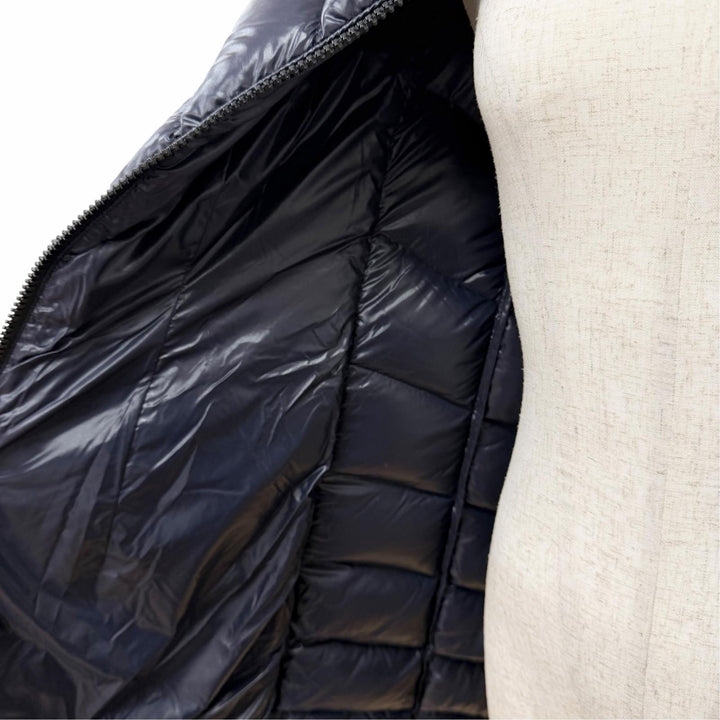 美品△MONCLER モンクレール FULMARUS フルマラス ロゴワッペン ファー フード付き ダウンコート ネイビー 1 正規品 ハンガー付き