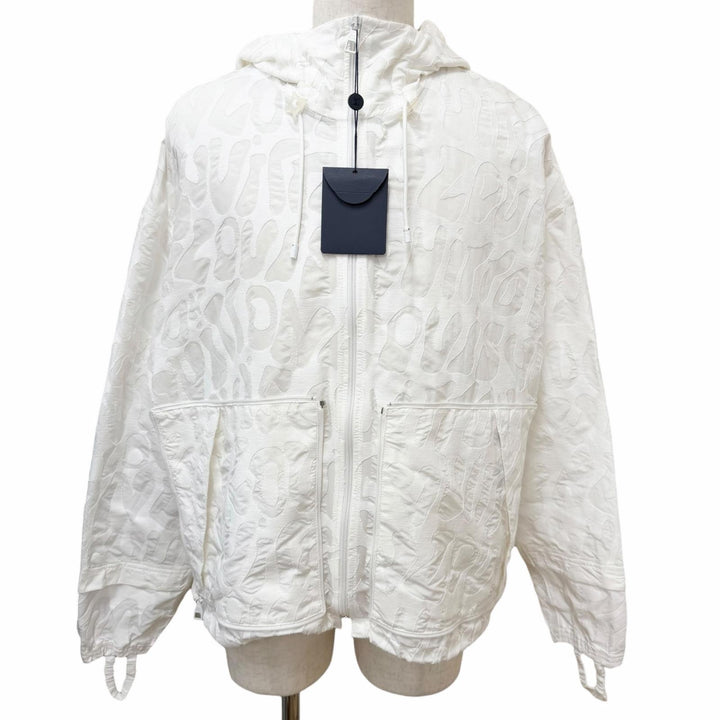 未使用品□LOUIS VUITTON ルイヴィトン 23SS ロゴ総柄 パッカブル ライト ジップアップ ブルゾンジャケット 白 48 イタリア製 正規品