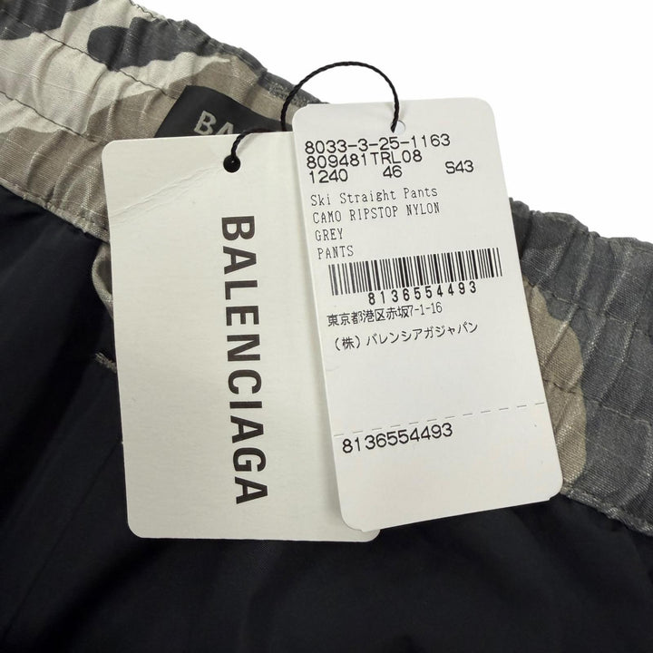 未使用品▼BALENCIAGA バレンシアガ 24AW 809481 カモフラ 迷彩柄 中綿入り ストレートパンツ マルチ 46 正規品 メンズ ハンガー付き