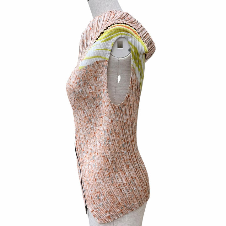 極美品★ISSEY MIYAKE イッセイミヤケ 23SS IM31FJ681 TANGIBLE PLEATS 総柄 ZIP UP トップス マルチ 2 日本製 正規品 レディース