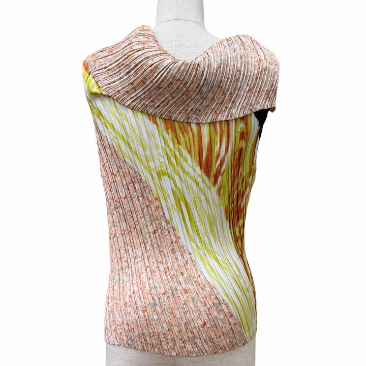 極美品★ISSEY MIYAKE イッセイミヤケ 23SS IM31FJ681 TANGIBLE PLEATS 総柄 ZIP UP トップス マルチ 2 日本製 正規品 レディース