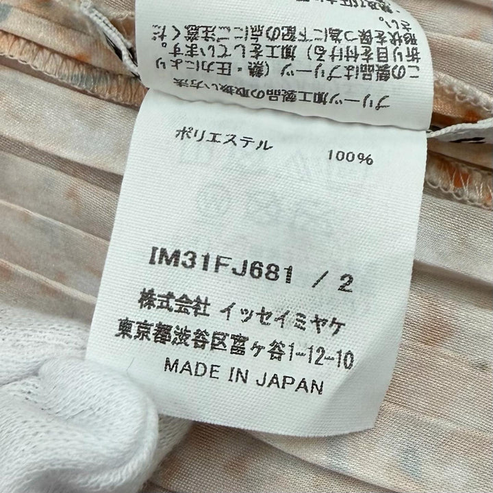 極美品★ISSEY MIYAKE イッセイミヤケ 23SS IM31FJ681 TANGIBLE PLEATS 総柄 ZIP UP トップス マルチ 2 日本製 正規品 レディース