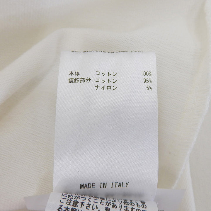 極美品▲JIL SANDER ジルサンダー JSWQ707311 コットン100％ マクラメ編みつけ襟付き トップス ホワイト S イタリア製 正規品 レディース