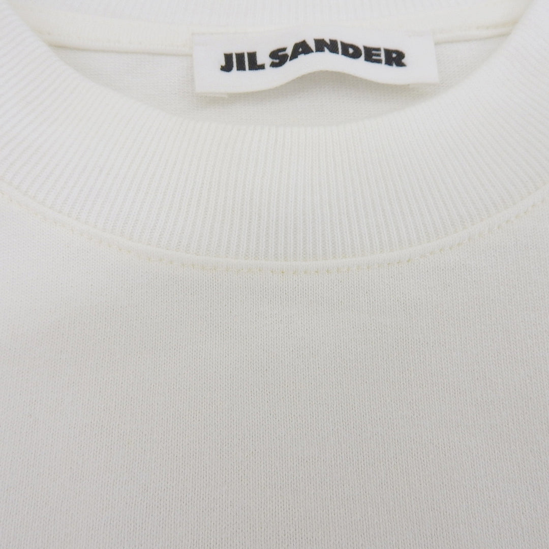 極美品▲JIL SANDER ジルサンダー JSWQ707311 コットン100％ マクラメ編みつけ襟付き トップス ホワイト S イタリア製 正規品 レディース