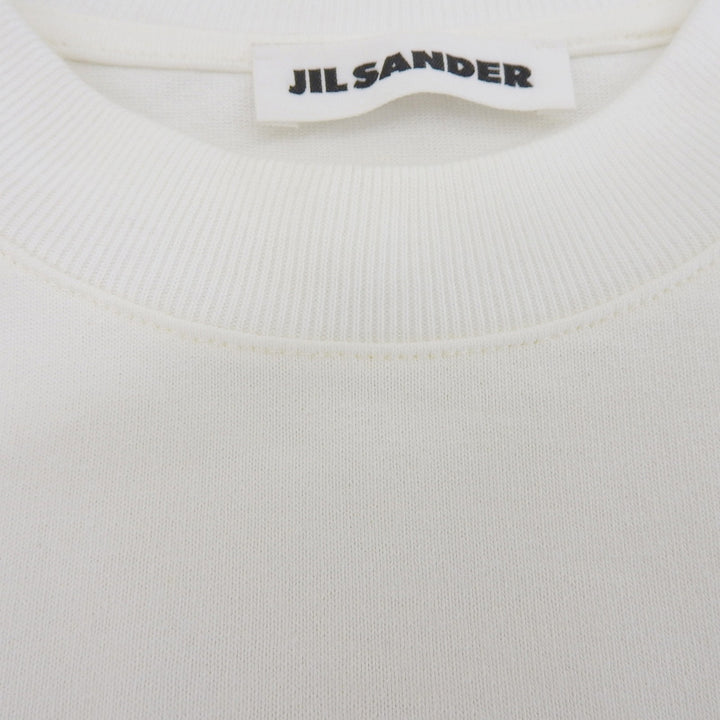 極美品▲JIL SANDER ジルサンダー JSWQ707311 コットン100％ マクラメ編みつけ襟付き トップス ホワイト S イタリア製 正規品 レディース