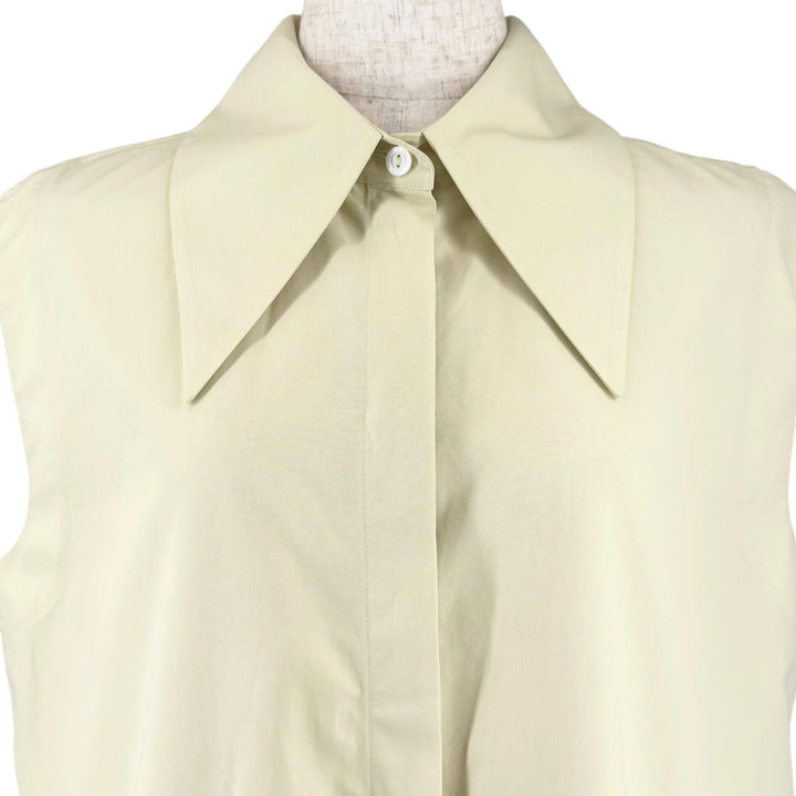 極美品▲JIL SANDER ジルサンダー J03DL0105 Sleeveless Buttoned Shirt コットン100% ノースリーブシャツ イエロー 34 イタリア製 正規品