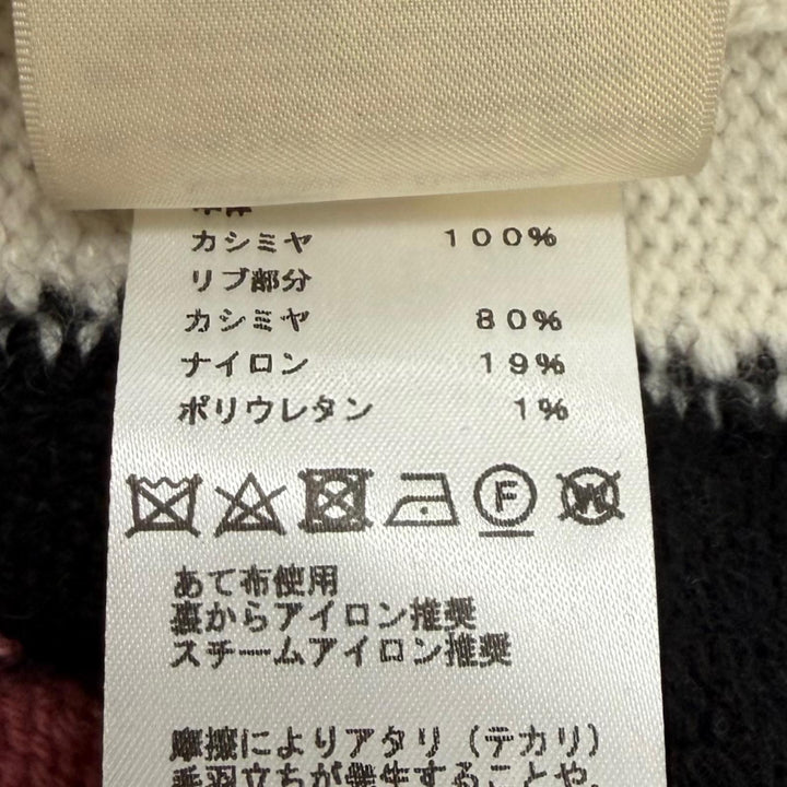 極美品★HERMES エルメス 4H2637DK LETTRES EQUESTRES カシミヤ100％ クルーネック 長袖 セーター ニット マルチ 38 イタリア製 正規品