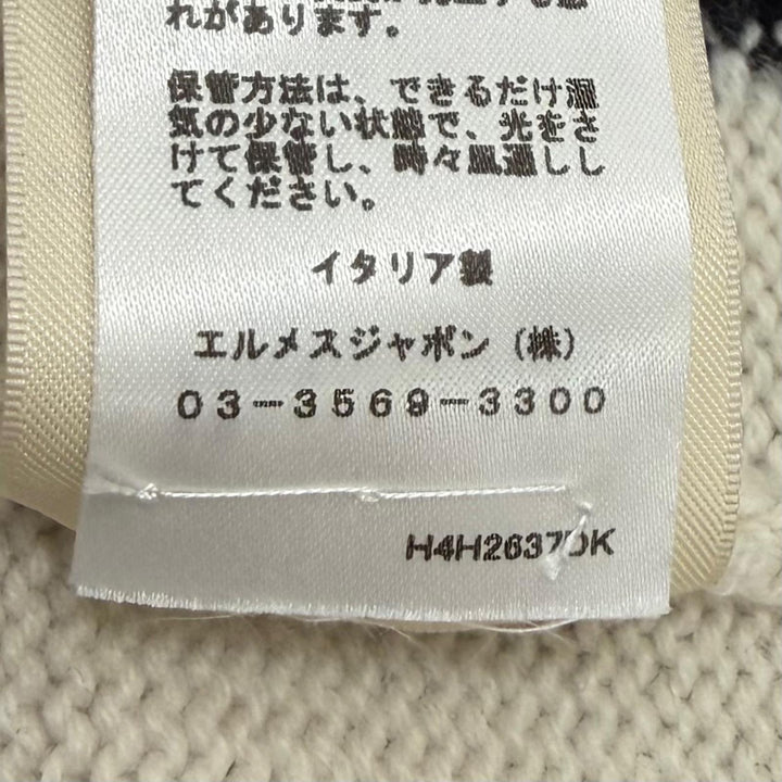 極美品★HERMES エルメス 4H2637DK LETTRES EQUESTRES カシミヤ100％ クルーネック 長袖 セーター ニット マルチ 38 イタリア製 正規品