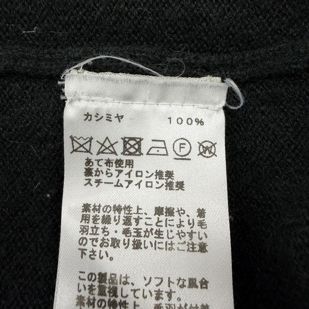 美品☆HERMES エルメス 22AW カシミヤ100％ Hロゴ刺繍 クルーネック 長袖 ニット セーター カーキ ネイビー XS イタリア製 正規品 メンズ