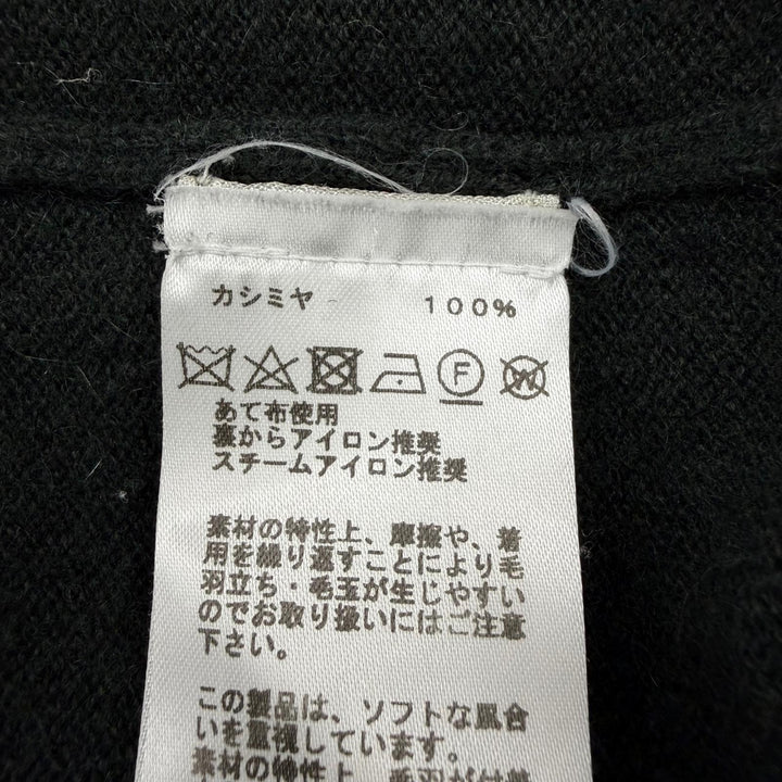美品☆HERMES エルメス 22AW カシミヤ100％ Hロゴ刺繍 クルーネック 長袖 ニット セーター カーキ ネイビー XS イタリア製 正規品 メンズ