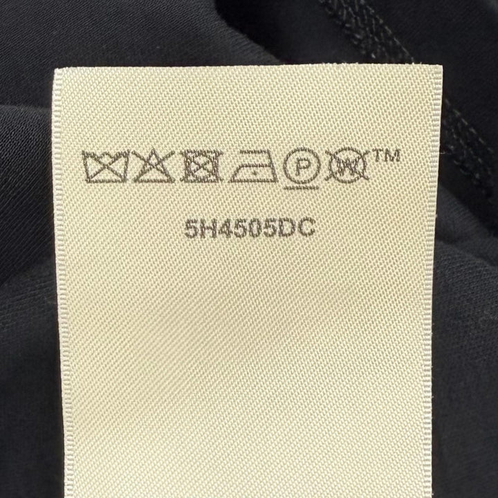 美品★HERMES エルメス 5H4505DC コットン100％ PALEFROI 袖口レース使い 半袖 Tシャツ ワンピース ブラック 34 イタリア製 レディース