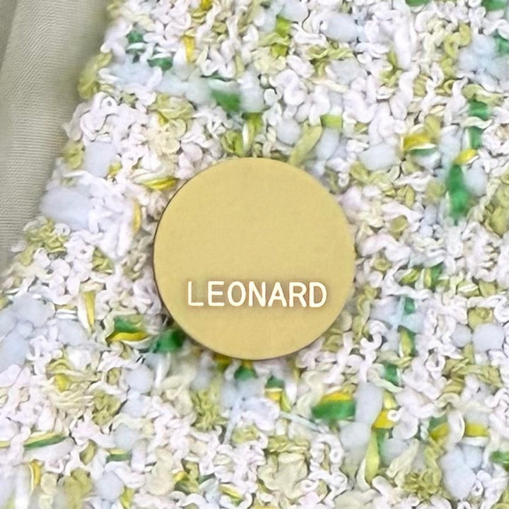 極美品★LEONARD FASHION レオナール ファッション ロゴボタン付 ツイード ジャケット＋スカート セットアップ JK:38 SK:64-91 正規品