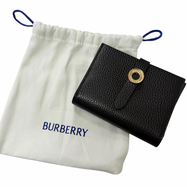 未使用品□BURBERRY バーバリー レザー 裏地チェック柄 コインケース カードケース 小銭入れ ブラック イタリア製 メンズ 保存袋付き