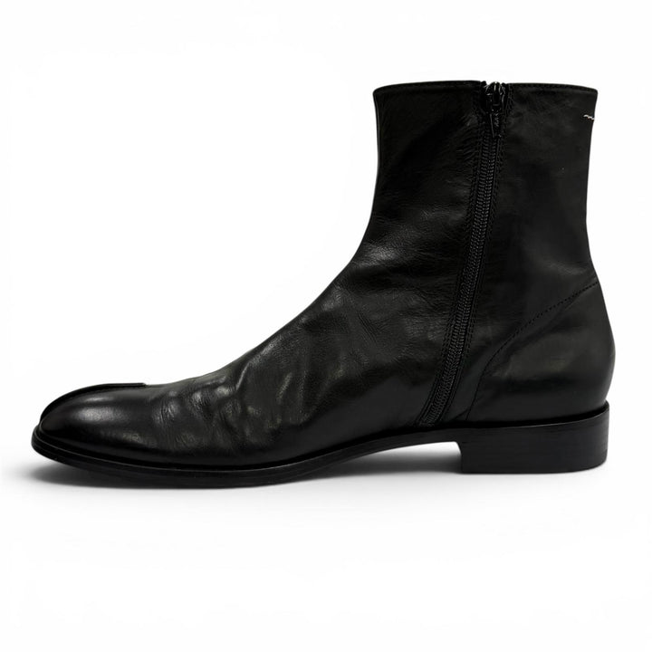 極美品★MM6 Maison Margiela エムエムシックス メゾンマルジェラ 25AW SH1WU0011 レザー アンクルブーツ ブラック 44 イタリア製 メンズ