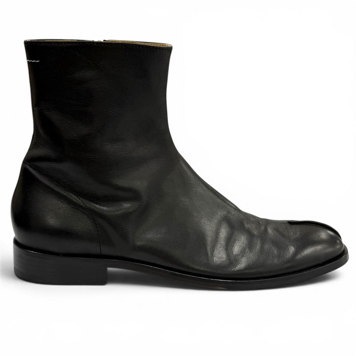 極美品★MM6 Maison Margiela エムエムシックス メゾンマルジェラ 25AW SH1WU0011 レザー アンクルブーツ ブラック 44 イタリア製 メンズ